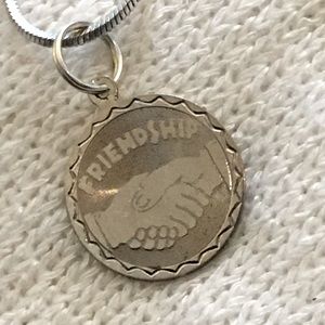 Vintage Sterling Silver Friendship Tag Necklace